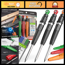 7-in-1 Magnetic Carpenter Pencils Set - 3 Pack with Sharpener & 30 Refills, Deep picture