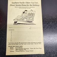 Southern Pacific Railroad Flyer Travis AFB Holidays Streamliner Ephemera picture
