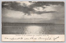 1907 Moonlight Chesapeake Bay, Chesapeake Beach Maryland Postcard picture