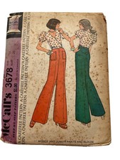 McCall’s 3678 Vintage 1973 Misses And Juniors Pants And Blouse Size 14 Bust 36 picture