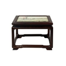 Rectangular Dream Stone Inlaid Rosewood Slender Legs Display Stand GB815 picture