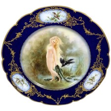 Antique Guerin Limoges Hand Painted Scenic Plate Artist Signed Dated 1903 picture