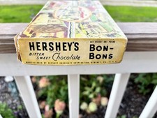 Vintage 30s Hershey's Bittersweet Chocolate Bon-Bons 1 lb Box-Souvenir Graphics picture