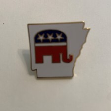 Republican Party GOP Arkansas Enamel Elephant Lapel Pin picture
