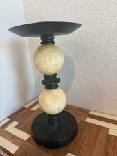 VTG Stone and Metal Pillar Candle Holder picture