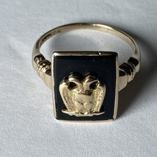 Antique 10K Masonic Double Eagle 32nd Degree~3 grams~Almost Size 6.5~See Pics picture