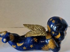 Vintage Joann Baker Celestial Cherub Angel Sun/Moon Gold Wings 9