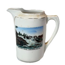 LEWISTON  , MAINE ME Antique LEWISTON FALLS Souvenir Germany China Creamer picture