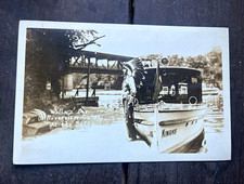 Wallace Day Riverview Cruise At The Dells Wisconsin RPPC Postcard Indian Guide picture