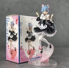 Rem Re:Zero Maid Cat Ear Figure Anime PVC Statue 23cm Collectible With Box picture