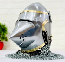 Medieval Bascinet SCA Armor Pig Face Helmet Medieval Klappvisor Bascient Knight picture