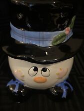 Vintage Young's snowman candy dish Christmas winter Decor 6.25