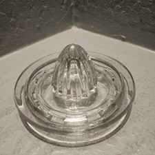Vintage Clear Glass Citrus Lime Lemon Orange Reamer Juicer picture