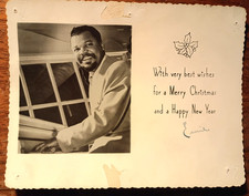 Original 1950s Jazz Pianist Signed Christmas Card Photo -Pinkney Roberts Archive picture