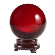 Amlong Crystal Meditation Divination Sphere Crystal Ball with Wood Stand picture