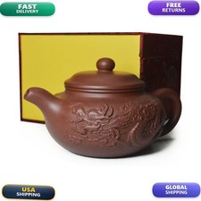 Yxhupot Teapot 8.6oz Chinese Dragon Yixing Clay Zisha Black picture
