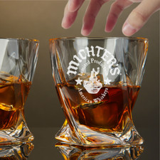 Custom Engraved Michter's Whiskey Glass – 10 oz Twisted Rocks Glass New picture