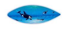 Orcas sunken ships Surfboard Wall Art Handcrafted painted killer whales picture