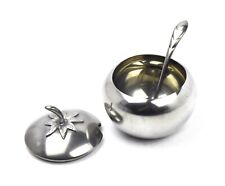 Pewter Condiment Dish w/ Top, Ladle Spoon, Salsa, Ketchup, Sauce Server – SLV287 picture