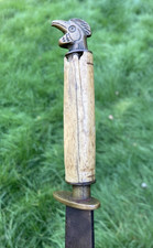 Antique 1830s Bowie Knife-Fighting Cock Pommel-Cow Bone Handle-8