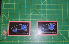 Rocket World Planet Orbit Logo Vinyl Decal Promo Stickers Lot picture