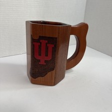 Handmade  Indiana University Wooden Stein Beer Mug with Handle Made In USA M-7 picture