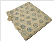 VTG 1940's 50's Fabric Cover Photo Album Retro Brown & Aqua Blank White Pages picture