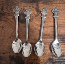Vintage Rolex Bucherer Lucerne Switzerland Souvenir Collector Spoons Set of 4 picture