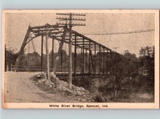 c1905 White River Bridge Spencer Indiana IN Undivided Back UDB Postcard picture