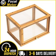 Wooden Acrylic Display Case - Crystal Clear Showcase Case for Gifts Figures US picture