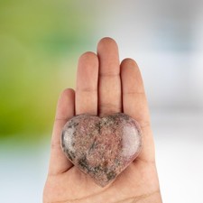 Rhodonite Heart Shape Crystal Palm Stone, Polished Stone, Spiritual Gift picture