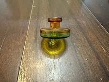 Glass Airflow Directional Bowl Cap - Wide 25mm Orange Green UFO picture