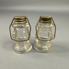Pair Antique Glass Lantern Salt And Pepper Shakers picture