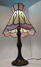 VTG Tiffany Style Stained Lamp Metal Base 16