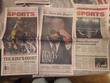 Phila. Inquirer “The King’s Court” “It’s a Philly King” LeBron James sections picture