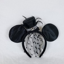 Disney Parks Nightmare Before Christmas Ears Headband Tophat Veil Black picture
