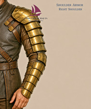 ZAIN Handcrafted Roman Gladiator Shoulder Armor & arm Guard W/Leather Strap picture
