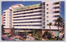 Vintage Casablanca Hotel Miami Beach FL Postcard 1960s Palm Trees Cars picture