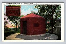Plymouth MA-Massachusetts, Old Powder House, Burial Hill, Vintage Postcard picture