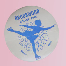 Salem Ohio Vintage 1950's Brookwood Roller Skating Rink Sticker MJS Signed Rare picture