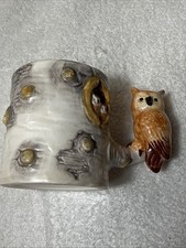 Owl Coffee Mug Cup Bergschrund Seattle Owlet Family Tree 1993 Hand Painted picture