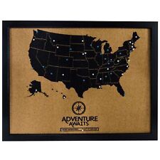Pushpin Bulletin Cork Board USA Wall Map and Pins | US Travel Tracker Map for... picture