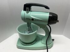Vintage 1950s Sunbeam Mixmaster Turquoise Blue Stand Mixer Tested Works picture