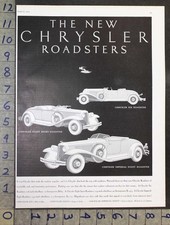 1931 CHRYSLER IMPERIAL EIGHT ROADSTER SPORT SIX CONVERT ART DECO AUTO AD FC14840 picture