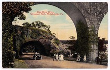 1907-15 Philadelphia PA RARE Postcard East River Drive Fairmount Park Early Car picture