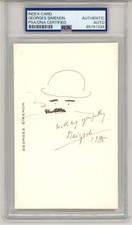Georges Simenon ~ Signed Autographed Detective Jules Maigret Sketch  ~ PSA DNA picture