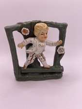 Vintage Victorian Style Boy Flower Holder Figurine/ Vase Planter picture