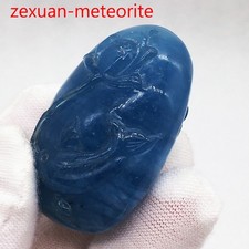 149.3Ct Natural Blue Aquamarine Quartz Carved Pendant Healing  GL25 picture