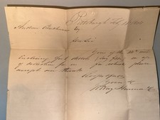 1844 Antique Letter McKee, Hanna & Co Pittsburgh PA to Andrew Buchanan Receipt picture