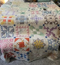 Vintage 48 State Handmade Quilt – Embroidered States – Americana Folk Art picture
